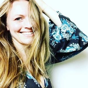 Free People Floral Fit & Flair Bell Sleeve Shirt